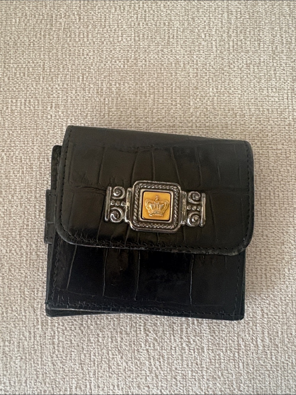 Brighton Black Card & Key Holder with Crown Accent